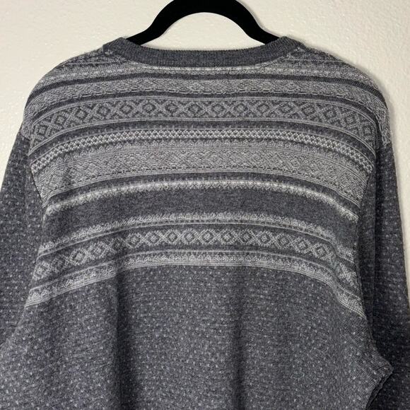 Banana Republic Sweater Men's Large Fair Isle Pullover Wool Cashmere Gray, White - Picture 10 of 16